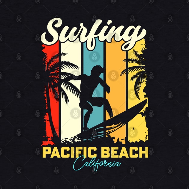 Surfing | Pacific Beach, California by T-shirt US